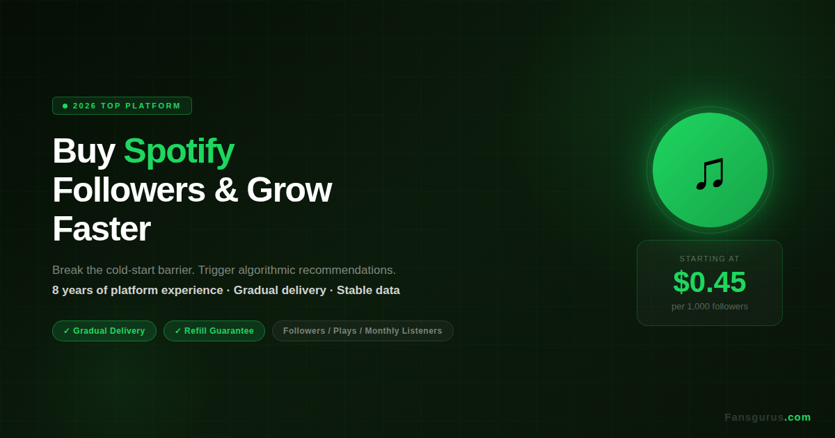 Buy Spotify Followers 2026